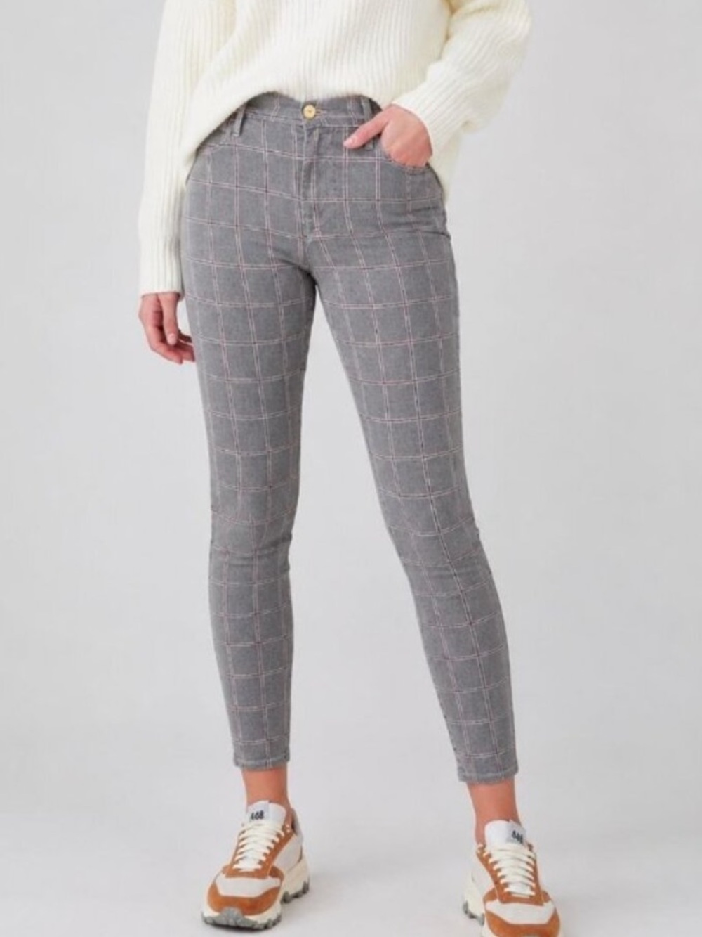 Frame le high skinny crop window pane Jeans - size 30